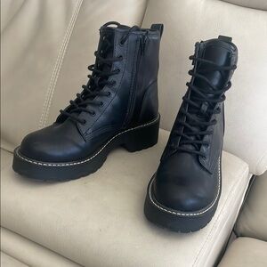 Black Lace-Up Ankle Boots